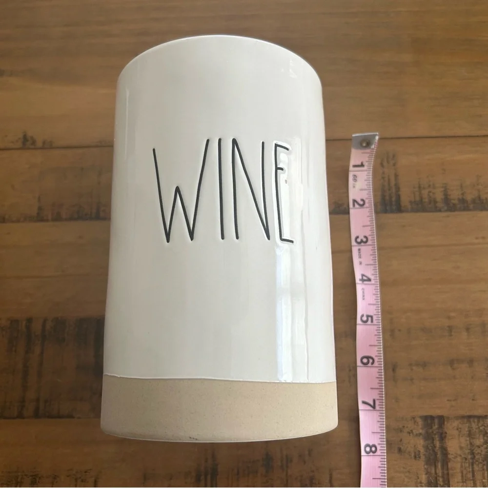 Rae Dunn “WINE” Ceramic Wine Bottle Chiller Magenta Farmhouse Barware